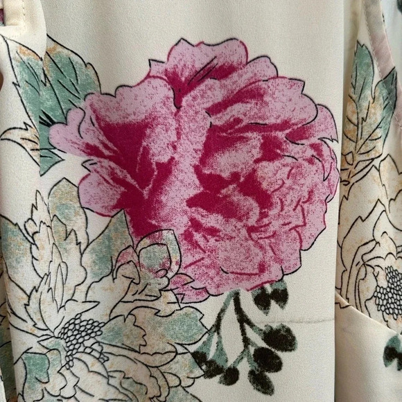 Torrid Ivory Floral Lace-Up Georgette Babydoll Sleeveless Blouse Plus Size 4XL - Picture 10 of 14